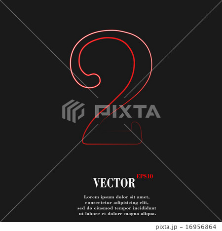 number two icon symbol Flat modern web design with 16956864