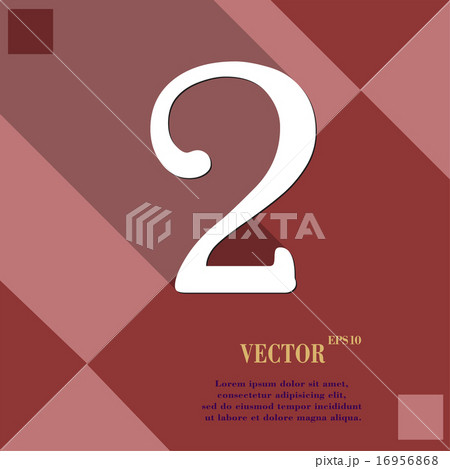number two icon symbol Flat modern web design with 16956868