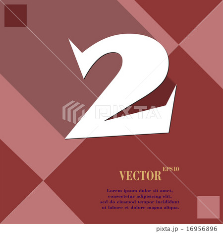 number two icon symbol Flat modern web design with 16956896