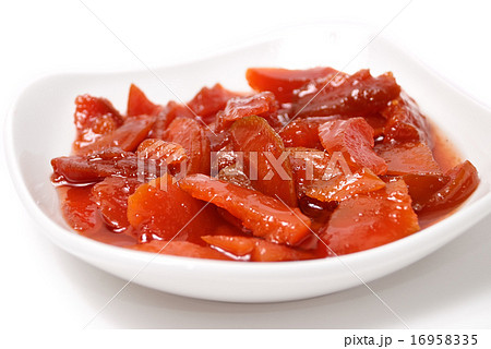 Fruit jam with slices on white 16958335