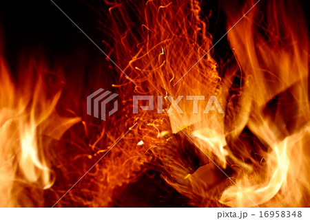 Close-up of fire on a black Close-up of fire on a black 16958348