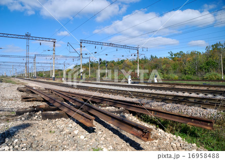 The used part of the railway and repaired site 16958488