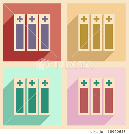 Flat with shadow concept and mobile application medical records 16960653
