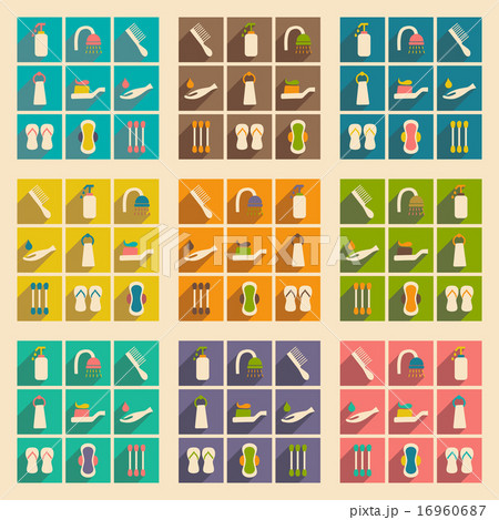 Flat with shadow concept and mobile application hygiene 16960687