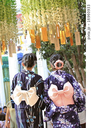 浴衣の少女 15 仙台七夕祭り の写真素材