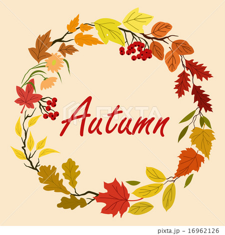 Autumn leaves and flowers wreath Autumn leaves and flowers wreath 16962126