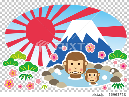 Parent and child of monkey who enjoys Shinshun Onsen Parent and child of monkey who enjoys Shinshun Onsen 16963718