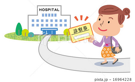 診察券　女性　イラスト 16964228