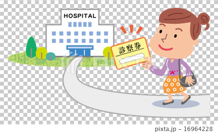 診察券　女性　イラスト 16964228