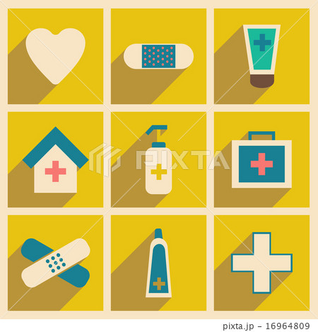 Flat with shadow concept and mobile application medical Care 16964809