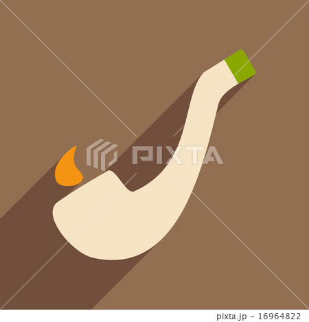 Flat with shadow icon and mobile application tobacco pipe Flat with shadow icon and mobile application tobacco pipe 16964822