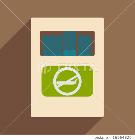 Flat with shadow icon and mobile application pack of cigarettes Flat with shadow icon and mobile application pack of cigarettes 16964826
