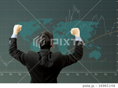 successful businessman hands up and graph successful businessman hands up and graph 16965148