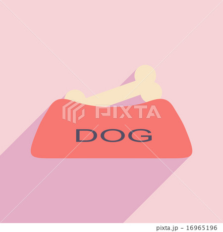 Flat with shadow icon and mobile application dog bowl Flat with shadow icon and mobile application dog bowl 16965196