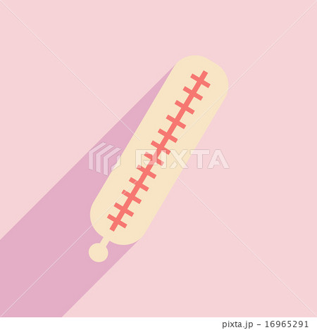 Flat with shadow icon and mobile application thermometer 16965291