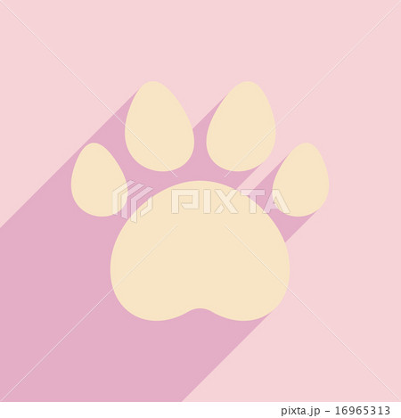 Flat with shadow icon and mobile application traces of animals Flat with shadow icon and mobile application traces of animals 16965313