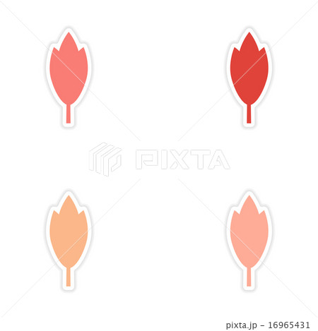 assembly realistic sticker design on paper tree icon 16965431