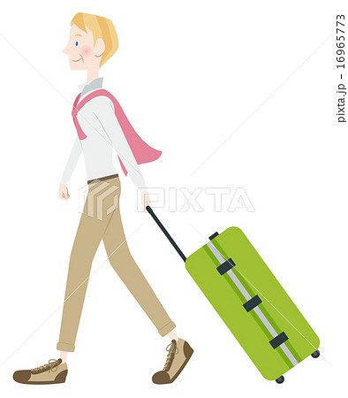 旅行中のシニア男性のイラスト素材