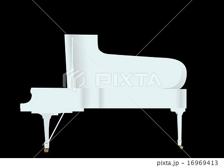 白いグランドピアノのイラストのイラスト素材 16969413 Pixta