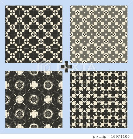 Geometric ornament seamless pattern set. Textile design template seamless background collection Geometric ornament seamless pattern set. Textile design template seamless background collection 16971106