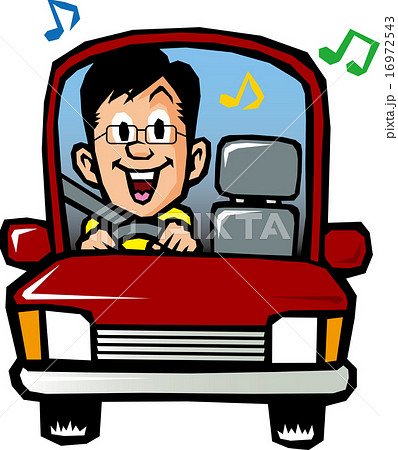 運転する男性のイラスト素材