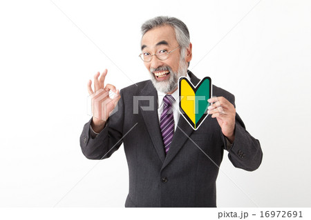 若葉マークとシニアのビジネスマン 若葉マークとシニアのビジネスマン 16972691