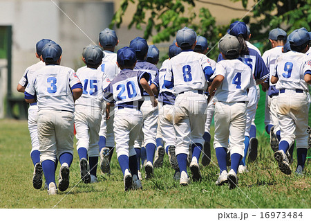 少年野球の練習の写真素材