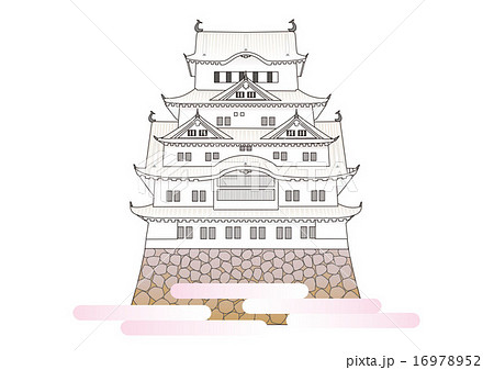 姫路城天守閣のイラスト素材 16978952 Pixta
