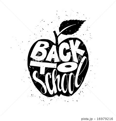 Back to school poster with apple 16979216