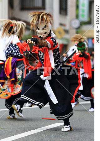 岩手県北上市 北上みちのく芸能まつり 鬼剣舞の写真素材