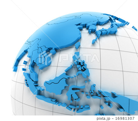 Globe of Southeast Asia with national borders Globe of Southeast Asia with national borders 16981307