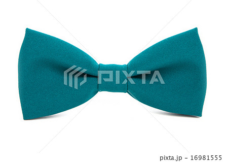 Green bow tie accessory for respectable people on an isolated wh 16981555
