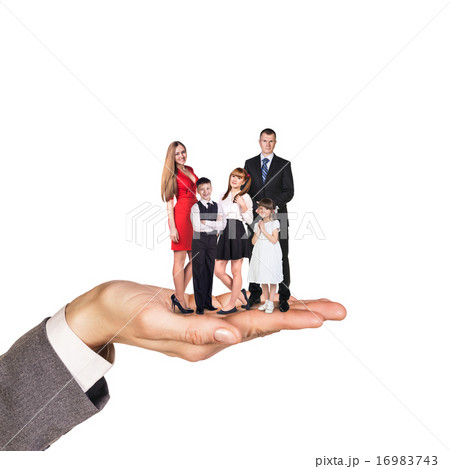 Happy family stand on hand Happy family stand on hand 16983743
