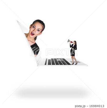 Businesswoman in laptop  16984013