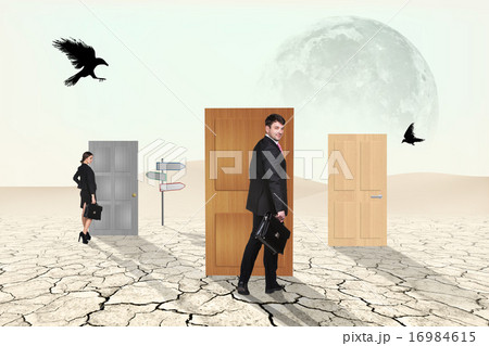 Business people in desert 16984615