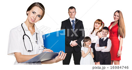 Beautiful family with doctor Beautiful family with doctor 16984746