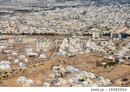 muscat arabic town aerial view landcape 16985004