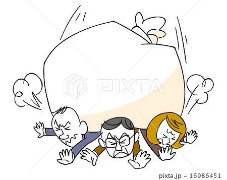 何かに押しつぶされる会社員 16986451