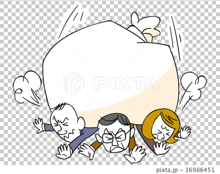 何かに押しつぶされる会社員 16986451