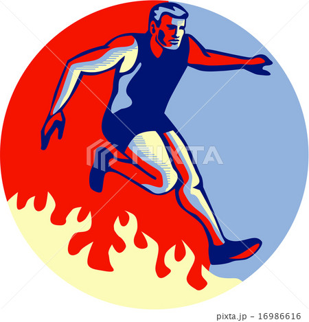 Obstacle Racing Jumping Fire Retro Obstacle Racing Jumping Fire Retro 16986616