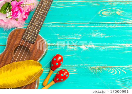 Ukulele / Ukulele with Hawaii Style Background 17000991