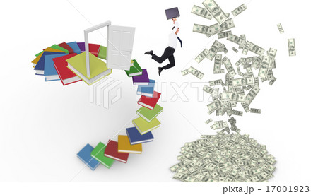 Composite image of smiling businessman leaping while briefcase Composite image of smiling businessman leaping while briefcase 17001923