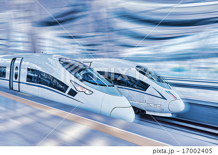 Modern Hi-Speed  Passenger Train. Motion effect. 17002405