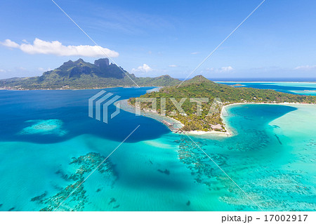 french polynesia from helicopter french polynesia from helicopter 17002917