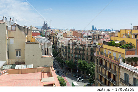 view to Eixample residential district of Barcelona 17003259