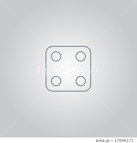Vector illustration of one dices - side with 4. 17006271
