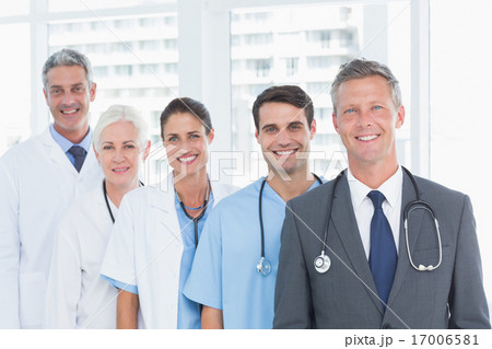 Portrait of confident doctors in row 17006581