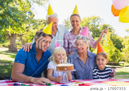 Happy family celebrating a birthday Happy family celebrating a birthday 17007353