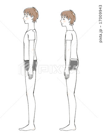 姿勢の比較イラスト 男性 のイラスト素材 17009943 Pixta