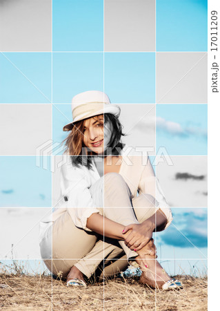 Picture of beautiful caucasian woman with hat and embedded styli Picture of beautiful caucasian woman with hat and embedded styli 17011209